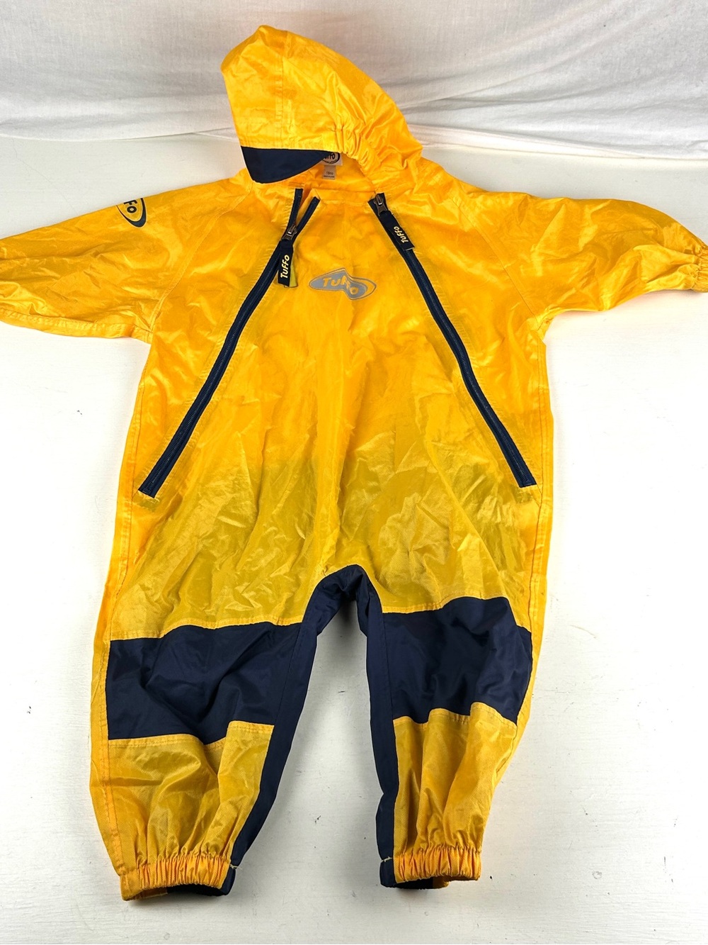 Tuffo Hooded Rain Suit 18 Month Zip Unisex Baby & Toddler Lightweight Yellow